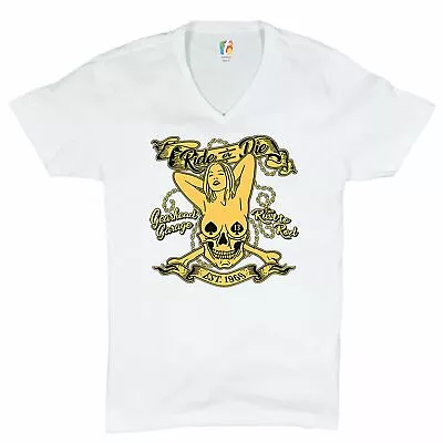 $23.16 • Buy Ride Or Die V-Neck T-shirt Gearhead Garage From Rust To Rod Biker Babe Tee