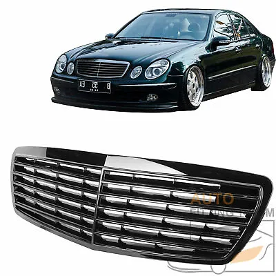 For 2002-06 Mercedes W211 E320 E350 Black E63 AMG Style Front Hood Grille Grill • $77.58