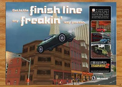 Midtown Madness 2 Microsoft Racing - Video Game Print Ad / Poster Promo Art 2000 • $14.99