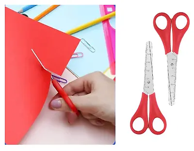 £2.72 • Buy 2 Children's Safety Scissors Kids Art Craft Right Handed Plastic Ruler Round Tip