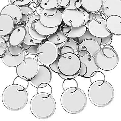 500Pack Metal Rim Key Tags 1  Paper Labels Round Keychain Tags With Split Rings • $43.14