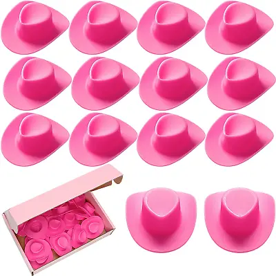 24 Pieces Civilight Plastic Mini Western Cowboy Cowgirl Hat Plastic Cute Doll Ha • $8.22