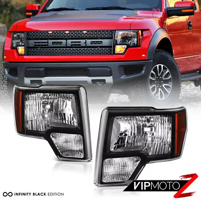 For 09-14 Ford F150 PickUp Truck Black Clear OE Style Replacement Headlight Lamp • $95.99