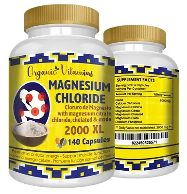 #1 The Best Naturals Magnesium Chloride 2000mg 140 Caps *Nervous System Support* • $12.98