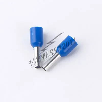 50 Pcs Wire Crimp Connector Terminal Insulated Ferrule Blue E2508 14AWG 2.5mm2 • $3