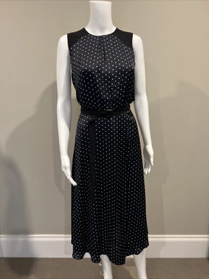 $29.60 • Buy NWOT Cue Dress 8 - Navy Spotted Dress - Size 8