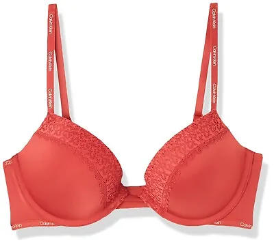 Calvin Klein Women's Push-Up Plunge Bra RED Carpet 32A • £21.99