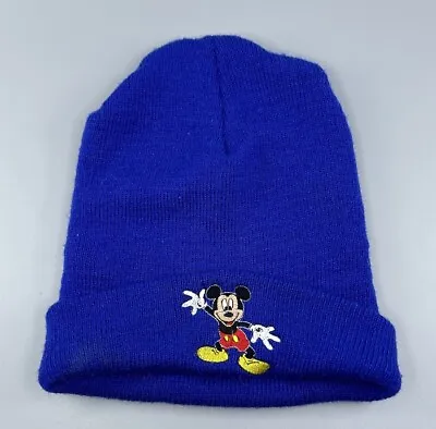 Mickey Unlimited Vintage Blue Mickey Mouse Winter Hat Toboggan Walt Disney • $19.99