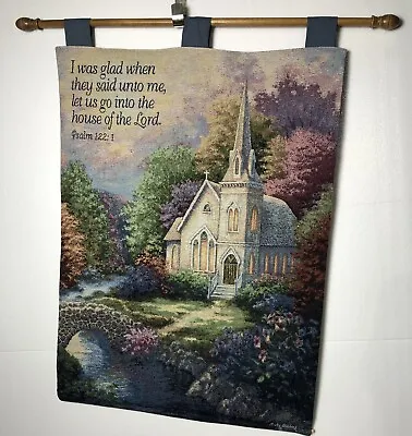 Manual Woodworkers Weavers ￼scripture Tapestry Psalm 122:1 ~26x36 With Wood Rod • $48.99