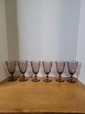 Set Of Six Stunning La Rochere Wine Glasses  Amethyst Colored Made In France • $75
