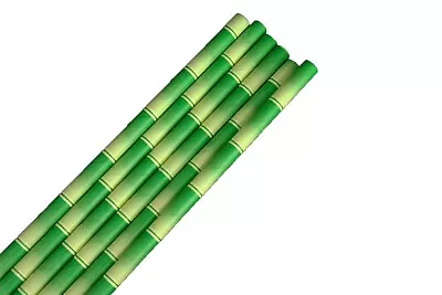 Eco-Friendly 7.75  BAMBOO Design Paper Straws Choose Package Amount  • $1.95