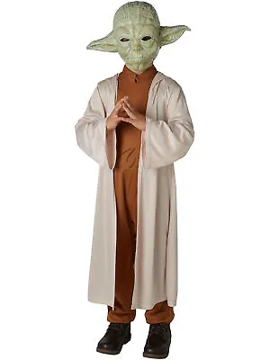 Boys Yoda Star Wars Episode VII A New Hope Tween Kids Fancy Dress Costume • £32.02