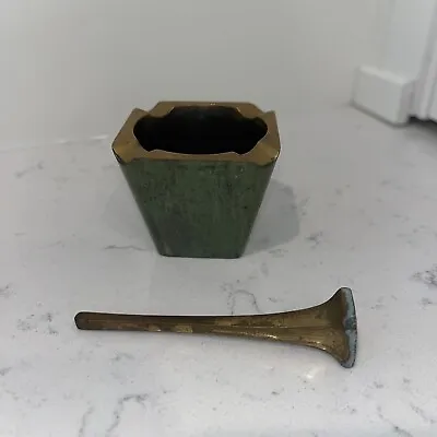 Pal Bell Colored Brass Mortar And Pestle Israel • $60