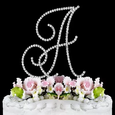 Crystal Monogram Initial Wedding Cake Topper Top • $32.95