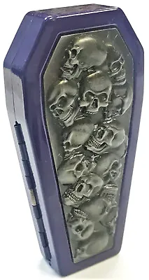 Eclipse Purple Skulls Design Crushproof Metal Coffin Shaped Cigarette Case 100s • $12.99