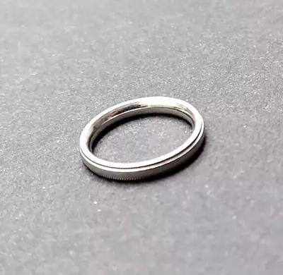 BENCHMARK Platinum Wedding 3.5MM Band Ring  Beaded Edge Milgrain Ring Size 5.5 • $333