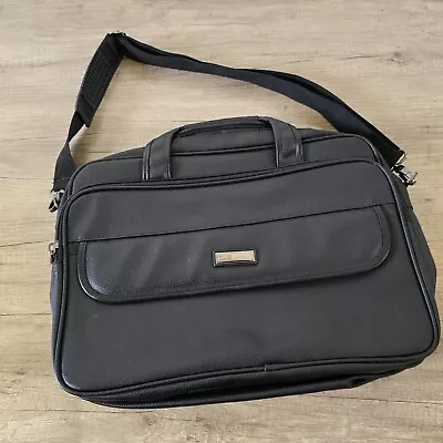 Mens Black Ariana Laptop Bag Briefcase Messenger Work Shoulder Bag Leather • £24.99