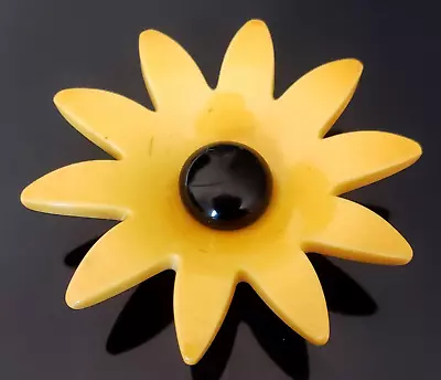 Big Vintage Yellow Daisy Flower Bakelite Button • $25