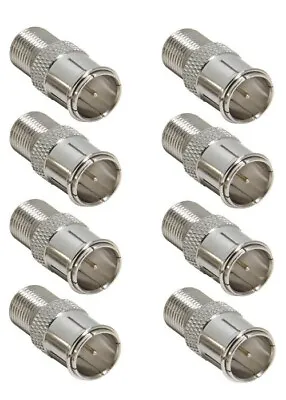 8 Pack Lot F Type Quick Plug RF Coax Cable Adapter Connector - Male To Female • $8.79