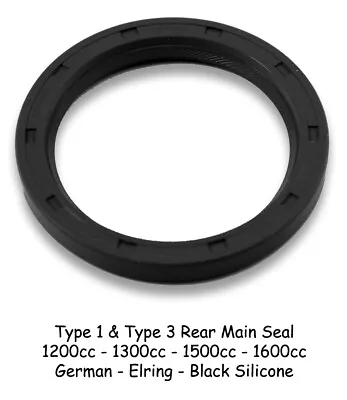 VW TYPE 1 3 GERMAN BLACK REAR MAIN SEAL 1200cc 1300cc 1500cc 1600cc BUG BUS GHIA • $7.25