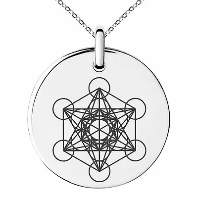 Stainless Steel Metatron's Cube Fruits Of Life Symbol Charm Necklace Or Keychain • $15