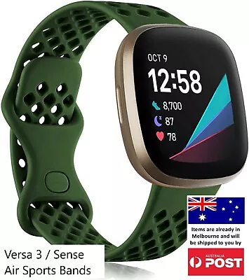 New Replacement Bands Versa 3 & 4 / Fitbit Sense/2 Air Watch Band Silicone Sport • $8.95