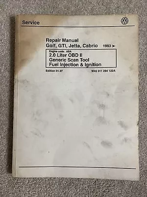 1993 Volkswagen VW Golf GTI Jetta 2.0L OBD II Scan Fuel Service Repair Manual • $14.99