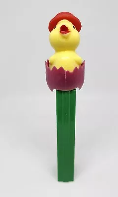 Vintage Pez Dispenser-No Feet-  Chick In Pink Egg- Red Hat-Green Stem-Austria • $7.77