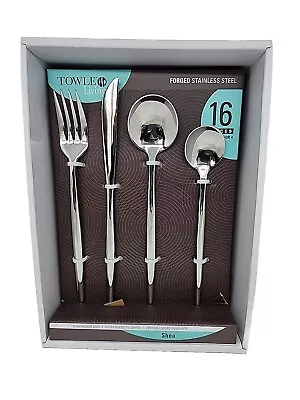 New TOWLE Living Forged Shea 16-Pc. Flatware Set Service For 4 Stainless Steel  • $50