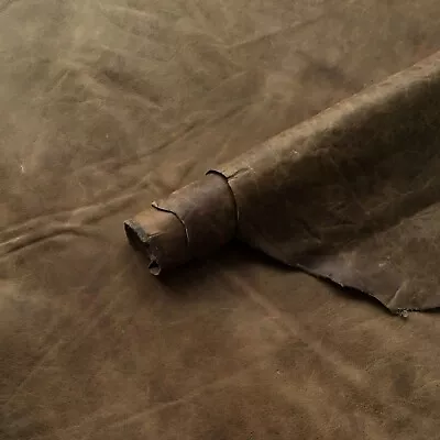 £37 • Buy Distressed Brown Italian Leather Hide 0.60m2 0.6mm Thick 