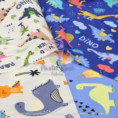 Animal Print Dinosaurs Roar 100% Cotton Fabric Kids Children ~ By The Metre FQ • £4.75