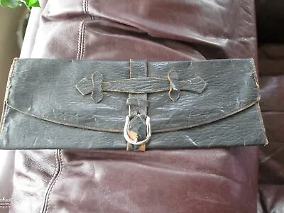 Vintage Leather Document Pouch With Buckle    Measures  5 1/2  By 14 1/2    • $12