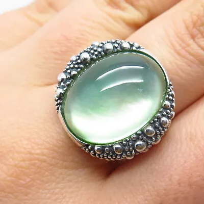 925 Sterling Silver Michael Dawkins Doublet Mother-of-Pearl Domed Ring Size 7.75 • $113.99