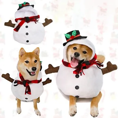 £11.15 • Buy Christmas Pet Snowman Outfit Xmas Dog Cat Coat Puppy Costume Hoodie Clothes