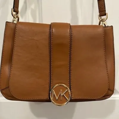 Michael Kors Classic Brown Leather Purse With Removable Short And Long Strap • $125