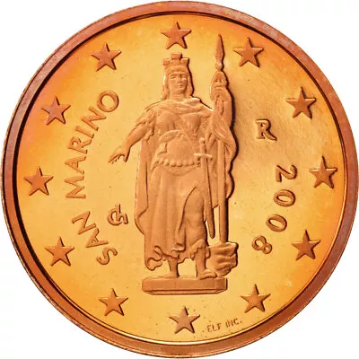 [#416544] San Marino 2 Euro Cent 2008 MS Copper Plated Steel KM:441 • $15.54