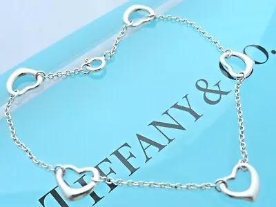 Tiffany & Co. Elsa  Peretti Sterling Silver Open Heart 7  Bracelet  • $249.99