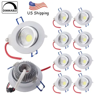 10PC 3W/5W/7W COB LED Chip Recessed Ceiling Light Spotlight With Driver • $40.75