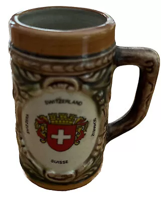 Mini Stein Beer Ceramic Mug W/ Suisse Schweiz Switzerland Matterhorn 3” • $4.99