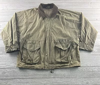 Vintage CC Filson Jacket Mens Green Waxed Hunting Outdoor Collar Zip Snap • $199
