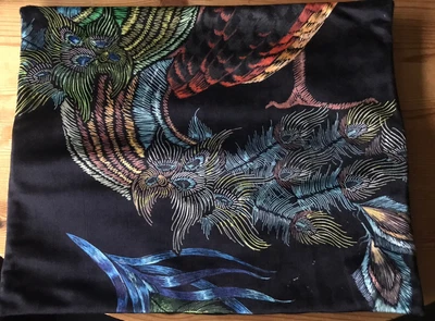 £4.99 • Buy Cute Black Velvet  Peacock Feathers Cushion Cover  14 X 11 Inch - New Handmade