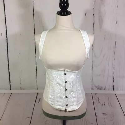 Women's Corset Boned Bustier Top Vest Underbust Lace Up Steampunk Cincher Size M • $12