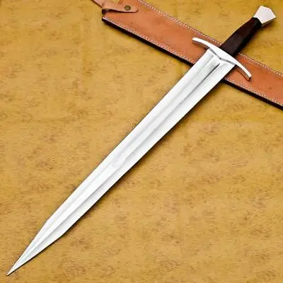  Custom Handmade D2 Steel Hunting Sword With Leather Sheath • $160