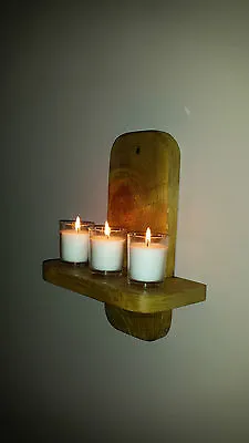 Rustic Reclaimed Pallet Wood  Wall Sconce / Candle Holder • £12.99