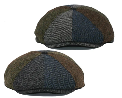 £8.49 • Buy Peaky Blinders Patchwork Cap Tommy Shelby Newsboy Baker Boy Gatsby Style Wool UK