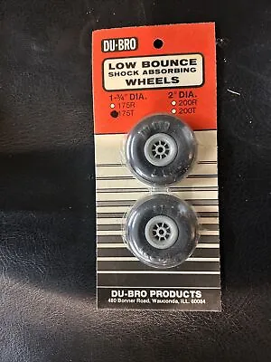 Vintage Du-Bro Low Bounce Shock Absorbing Wheels 175T (Size 1 3/4”) NOS • $7