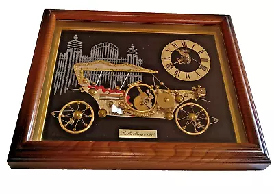 Vintage Linden Shadowbox Clock 1910 Rolls Royce Working • $49.99