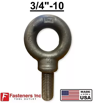 3/4-10 X 2  Thread Lifting Eye Bolt Eyebolt Forged Black USA Domestic  • $21.84