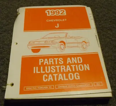 1992 Chevrolet Cavalier Z24 Coupe Convertible Parts Catalog Manual • $209.30