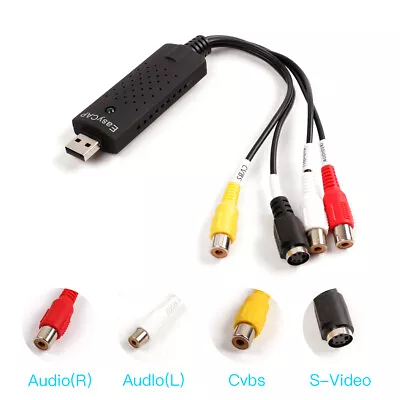 USB 2.0 VHS Tapes Tape To DVD VCR Audio Video Converter Capture Card Adapter PC • £5.87